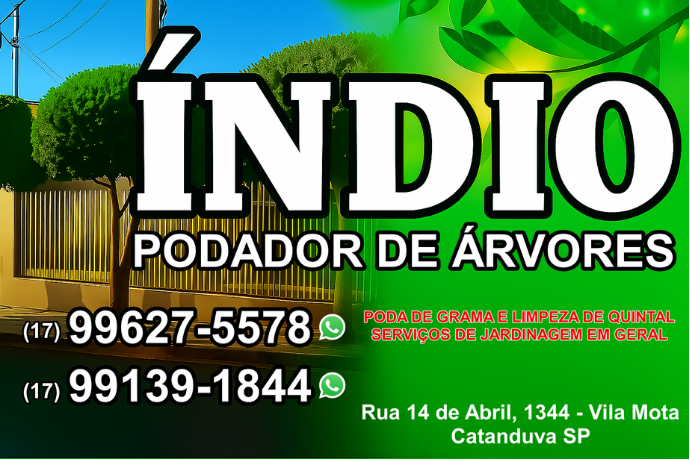 Anúncio de Índio Podador de Árvores
