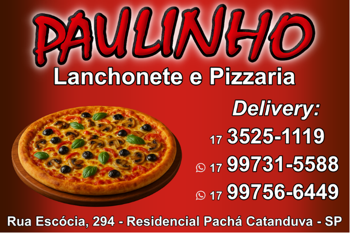 Anúncio de Paulinho Lanchonete e Pizzaria