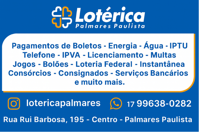 Anúncio de Lotérica Palmares Paulista
