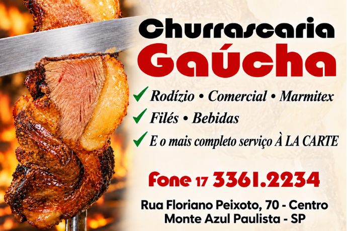 Anúncio de Churrascaria Gaúcha