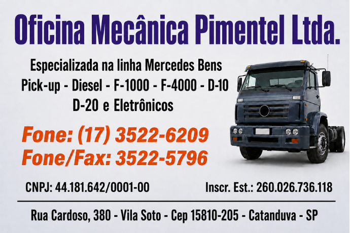 Anúncio de Oficina Mecânica Pimentel