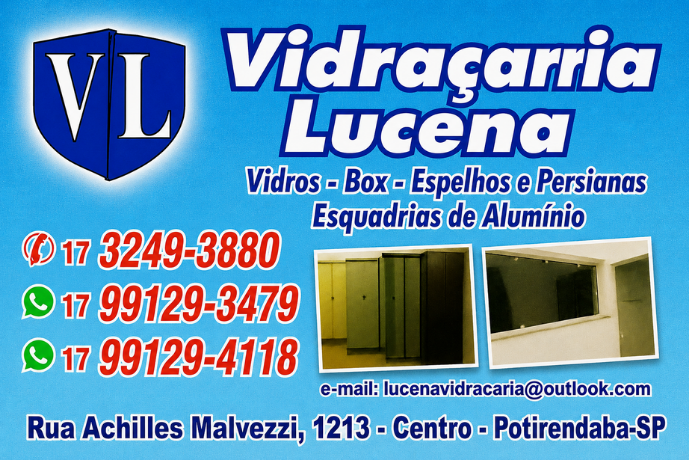 Anúncio de Vidraçaria Lucena
