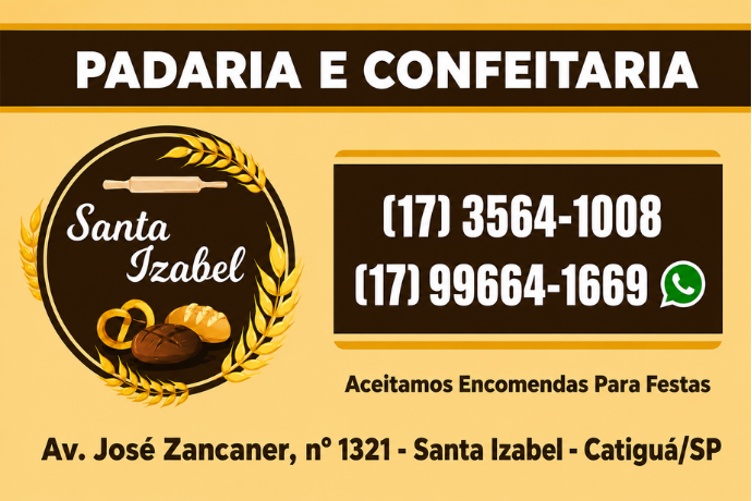Anúncio de Padaria e Confeitaria Santa Izabel