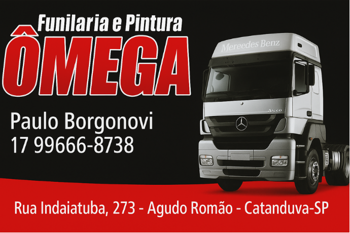 Anúncio de Funilaria e Pintura Ômega