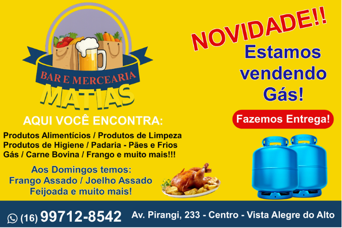 Anúncio de Bar e Mercearia Matias