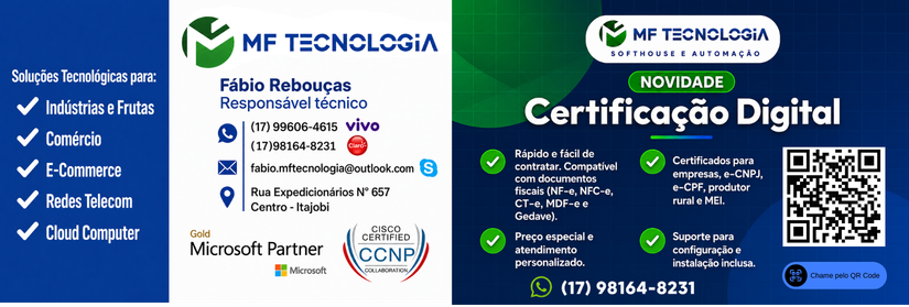 Anúncio de MF Tecnologia