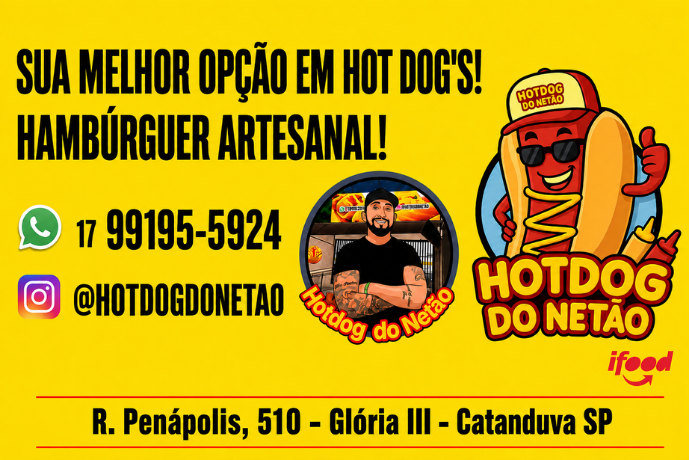 Anúncio de Hot Dog do Netão