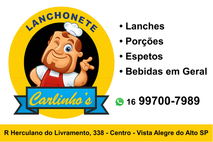 Anúncio de Lanchonete Carlinho’s